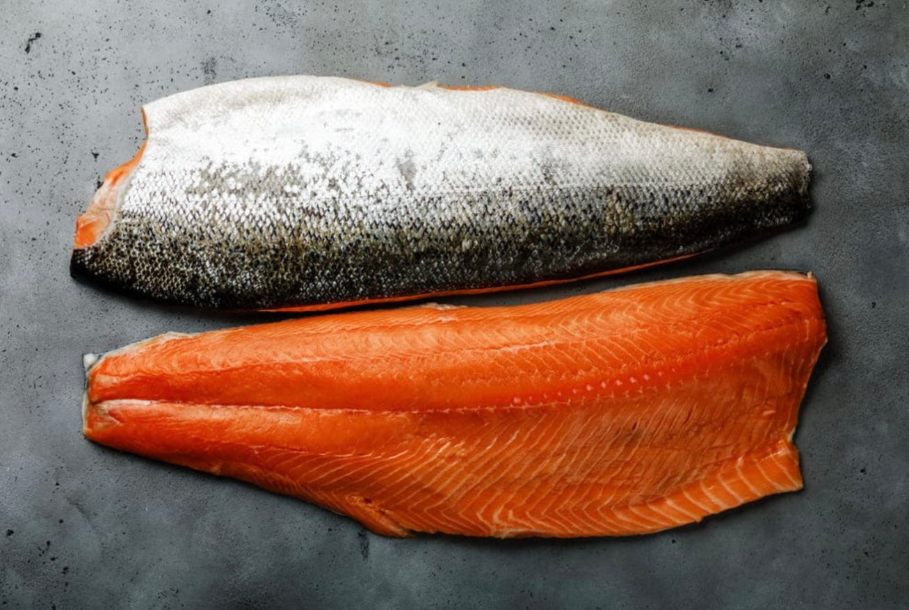 Salmón filete con piel